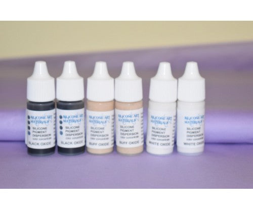 SAM - Silicone Art Materials: Black Oxide / Buff  Oxide/ White Oxide - Colours (3) Six Bottles